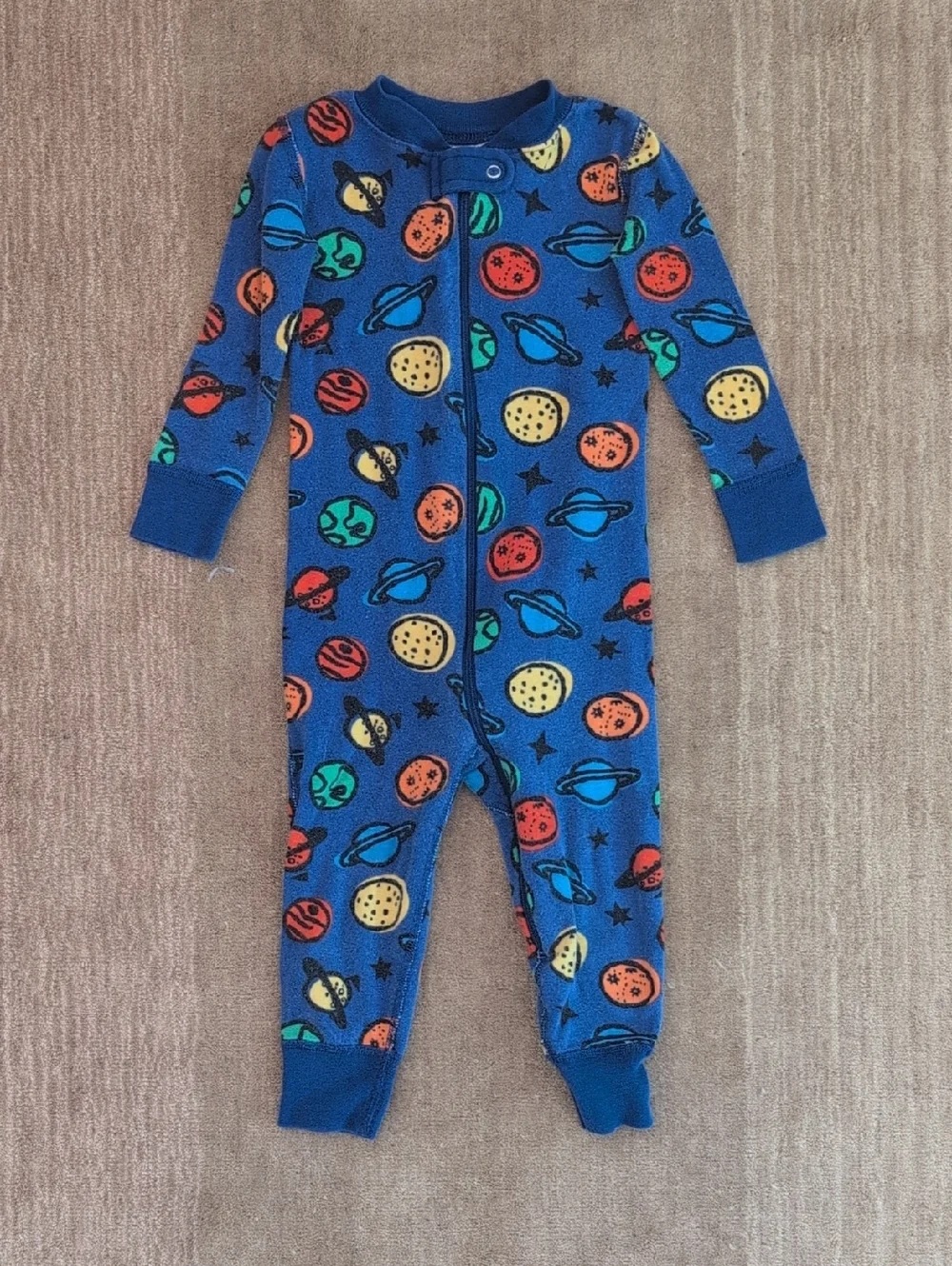 Hanna Andersson 2T Planet Zip Onesie